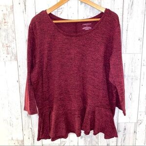 Lane Bryant 22 24 ruffle tunic knit ruffle XXL top